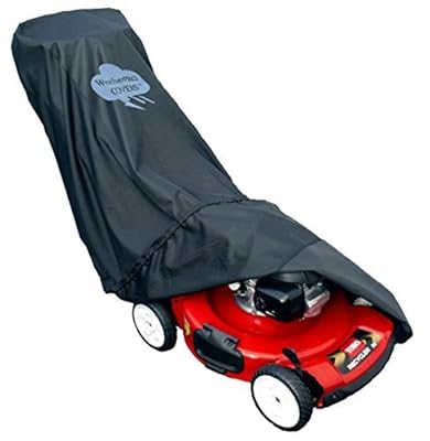 Lawn Mower Cover - Waterproof, Premium Heavy Duty - Manufacturer Guaranteed - Weather and UV Protected Covering for Push Mowers - Secure Draw String and Large Size for Universal Fit