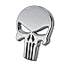 Hong 111 3D Metal Decal Skull Punisher Vehicle Car Motorcycle Sticker (2-pack)