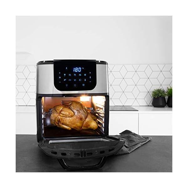 Princess-Air-Fryer-Oven-182075-1700-watt-11-Litre-10-Cook-Presets-Digital-Display-Accessories-exclusive Princess Air Fryer Oven Deluxe, 11 Litre, 1800 watt, 10 Cook Presets, Rotating Basket and Rotisserie Skewer, Digital…
