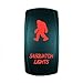 QUNQI STAR 5 pin Laser Backlit Rocker Switch SASQUATCH LIGHTS 20A 12V On/off LED Light Toggle Switch (Red)