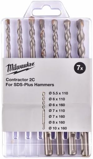 Milwaukee 7 Piece SDS Plus Rotary Hammer Drill Bit Set