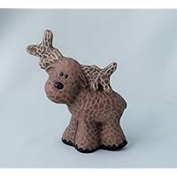 Whittled Ceramic Moose Figurine