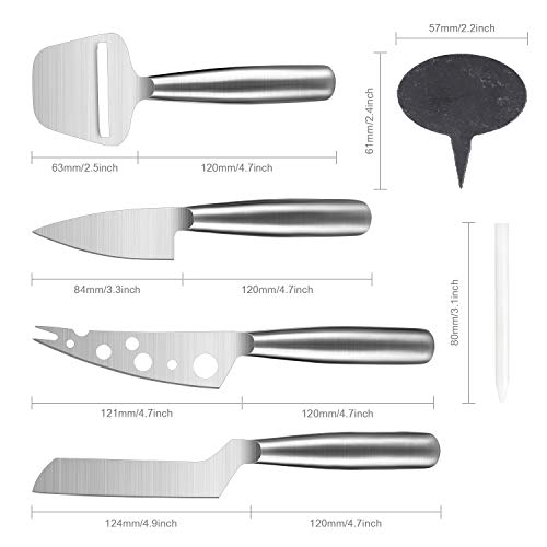 WoneNice Cheese Knives and Slate Markers Set Collection Cheese Knife