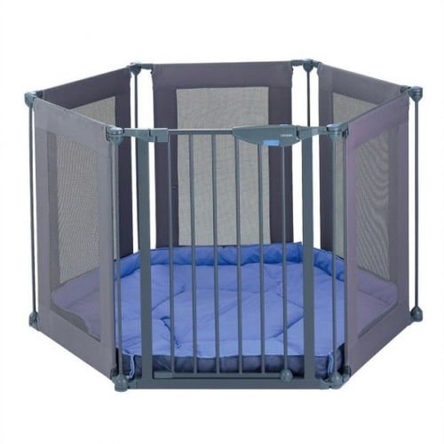 Venture All Stars 3-in-1 Baby Laufstall 6 Paneelen, verwendbar als Playpen/Raumteiler/Treppengitter, mit gepolsterter Bodenma