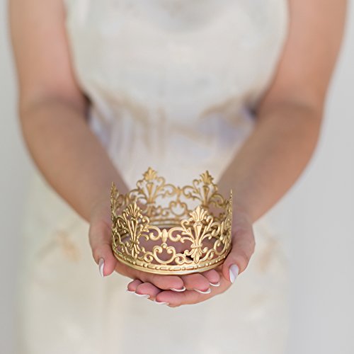 Gold Crown Cake Topper, Vintage Crown, Small Gold Wedding Cake Top