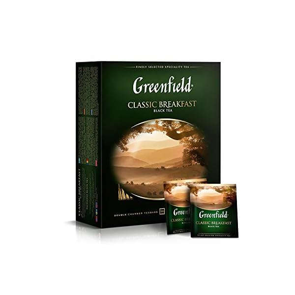 GREENFIELD CLASSIC BREAKFAST | Originaler FrÃ¼hstÃ¼ckstee | Der feinste schwarze Tee | Schwarztee 100 teebeutel | Hochwertiger | Black Tea | 100 Tea Bags | Gluten-frei | Kosher | 200g