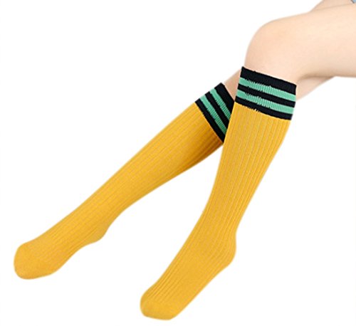 Kids Girls Stripe Long Cotton Socks School Uniform Knee High Socks Classic Stockings - Thumbnail 7