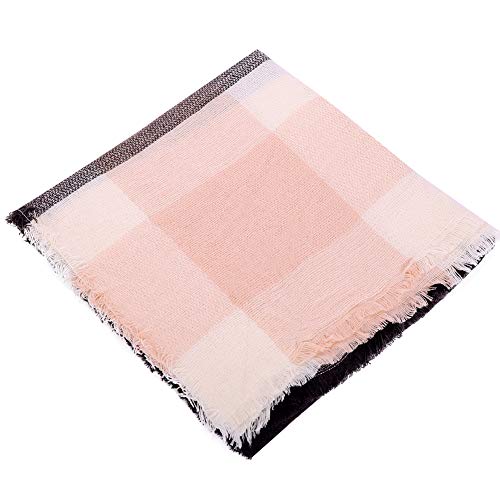 Bess Bridal Women's Plaid Blanket Winter Scarf Warm Cozy Tartan Wrap Oversized Shawl Cape