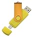 AreTop Dual Flash Drive 8GB OTG USB2.0 Flash Drive Disk Memory Stick Thumb Drives Pen Drive for Computers and Android Devices (Smartphones Tablets PC Samsung Galaxy, Note, LG, Lumia, etc. Yellow