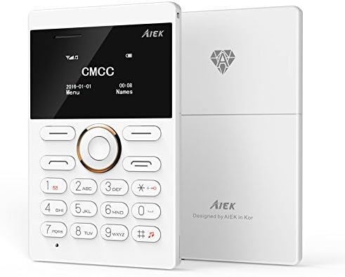 Twinbuys E1 Ultra Thin Mini Card Pocket Phone Long Standby Low Radiation Support GSM Bluetooth MP3 Alarm Clock for Students Children (Upgrade White 01)