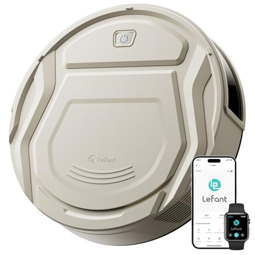 Robot Aspirador 2200Pa, Silenciador 55dB, 120min Autonomía, 6 Modos de Limpieza, Evitar Enredos, Auto-Carga, Ideal para Pelo de Mascotas Suelos Duros, WiFi/Alexa/App, M210 Pro Champán