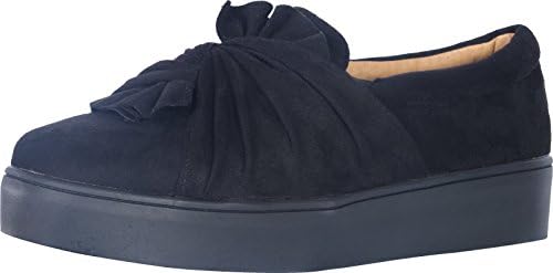 Catherine Malandrino Women\'s Knotted Slip-On Fashion Sneakers, Black Suede, Size 8.5 B(M) US'