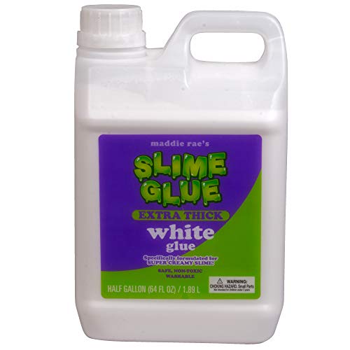 Maddie Raes Slime Glue Extra Thick, 1/2 Gallon, is specifically formulated for slime making! And makes AWESOME Slime! Safe, Non-Toxic, and Washable. Kids will love making Slime! Also available in White, Clear, Colored, Neon, Opaque, and Scented so you can create a variety of awesome looking slime! Slime Glue is great for everyday arts and crafts at home, school, and offices.