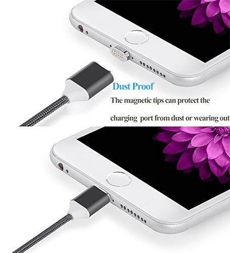 Digital Ant Gen3 Nylon Braided Super Magnetic Charging and Data Transfer Cable Compatible with i-Product. Magnetic Charging Cable/Cord Compatible with i-Product (Grey 3Pack, 5ft)