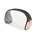 Cosmetic bag Clear makeup Pouch with Good Quality Zipper for Women Transparent Sundry Case Vinyl TSA Approved Toiletry Bag Large Quart for Travel (Pink)