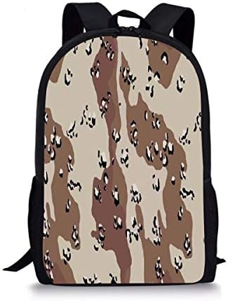 ISFHJbackbagAD Chocolate Chip camouflage Cute Print School Backpack For Boys Girls School Book Bags