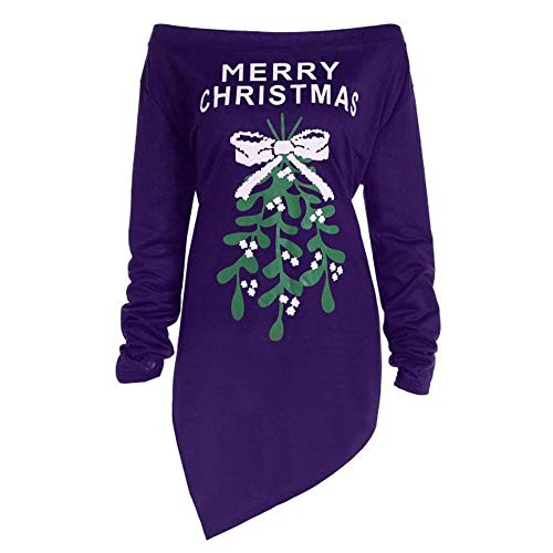 Ladies Christmas Tree Print Mini Dress Long Sleeve Tops Casual | Desertcart  Brunei
