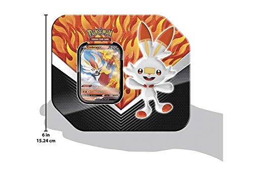 Totem World Sword & Shield Galar Partner Tin Cinderace V with a Totem Mini Album Binder Scorbunny - Perfect for Pokemon Cards