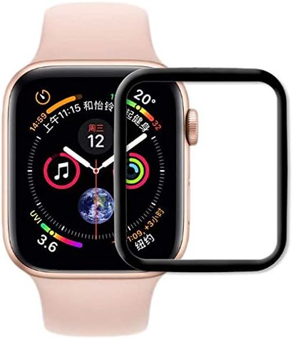 Gadget care Apple Watch Series 4 Premium Tempered Glass 3D Curved Full Coverage HD Clear Ultra Thin Full Screen Cover (44 mm) Full Glue (Premium Quality)