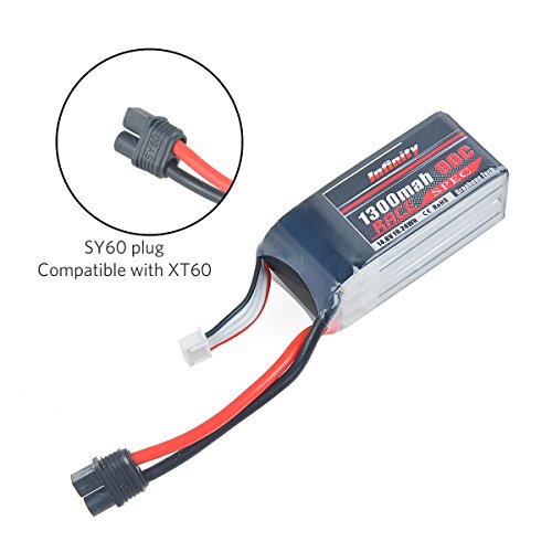Infinity Graphene LiPo Battery 1300mAh 90C 4S 14.8V SY60 Plug Compatible with XT60 for Racing Drone Multirotors