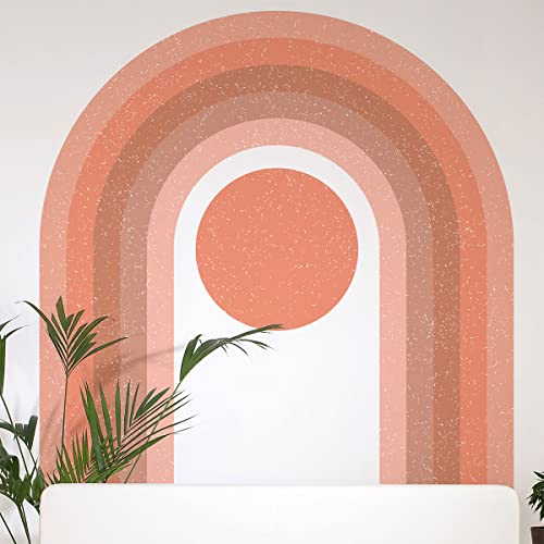 Ambiance Sticker Papier Peint intissé pré-encollé fresques géants - Arche Arc-en-Ciel Rose - adhésif décorative - 190x120cm
