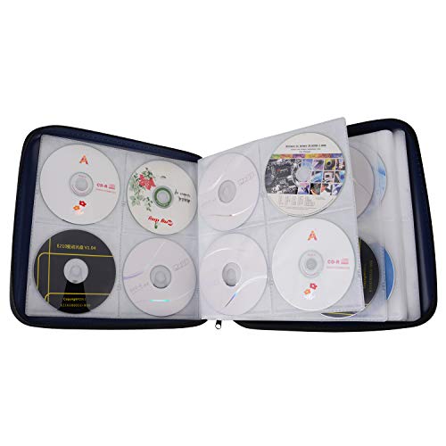 COOFIT CD Case, 160 Capacity DVD Case DVD Organizer CD Holder Case CD Storage Case Hard Plastic DVD CD Wallet