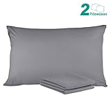 Adoric Queen Pillow Protectors, 2 Pack Brushed Microfiber Wrinkle-resistant Hypoallergenic Pillow Covers Pillowcases(Gray)