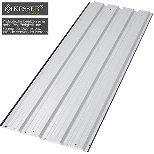 KESSER® - 12 x Profilblech Trapezblech 129cm x 45cm = 7 m² -Dachblech für Gerätehaus, Dachplatten Verzinkter Stahl 0… – Bild 4
