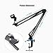 Microphone Boom Stand, Gulee Heavy Duty Studio Suspension Mic Arm Stand for Blue Snowball Yeti with Flexible Standard Condenser Microphone Clip (White)…