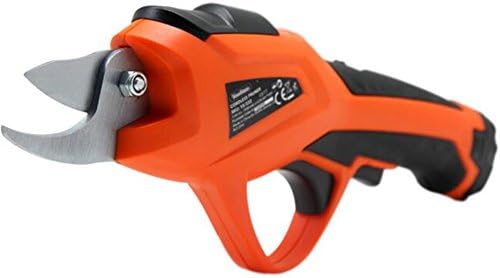HomeYoo Rechargeable Electric Pruning Shear, 3.6V Li-ion Battery Cordless Secateur Branch Fruit Tree BranchesCutter for Home Garden, 3.6V 1.5AH 1.2S / time 15-20min (Orange)