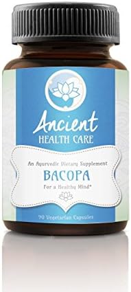 Ancient Health Care Premium Bacopa (Brahmi) Natural Mental Performance Nootropic - Supports Memory, Focus, Clarity and Lowers Stress - 100 mg - 90 Veggie Capsules - 20% Bascosides - Made in USA