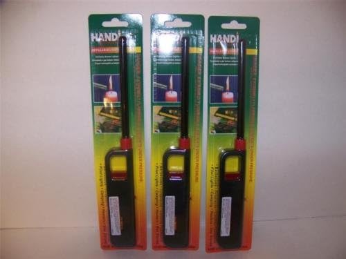 Lot of 3 REFILLABLE Butane Grill BBQ LIGHTERS Multi-Purpose Lighter 10.75"