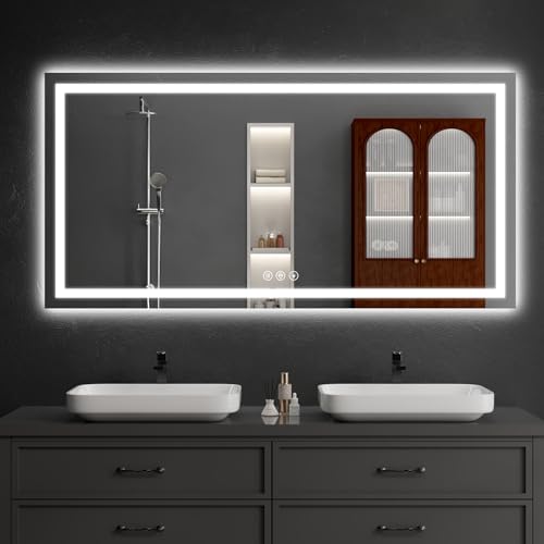 WISSMIELS 30"x60" LED Bathroom Mirror Lights Dimmable