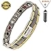 Titanium Magnetic Bracelet Therapy with 4 Element for Men/Women Arthritis Pain Relief Carpal Tunnel Insomnia+Hematite Pendant Necklace(Powerful Set)
