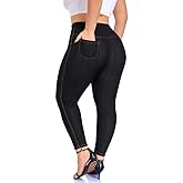 UENREE Jeggings for Women High Waist Tummy Control Jeans Leggings Plus Size Pull on Stretchy Denim Pants with Pockets(XL-4XL)
