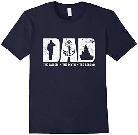 Mens Veteran DAD The Sailor The Myth The Legend T-shirt 2XL Navy