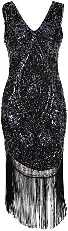 20’s Vintage Sequin Beaded Fringe Dress - Art Deco Shimmer Flapper Dress