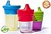 O-Sip! Silicone Sippy Lids - (Pack of 3) - BPA-Free - Converts any Glass, Mason Jars, or Cups to a Sippy Cup - Makes Drinks Spill-Proof, Reusable, Durable (Colors: Red, Green, Blue) - ModFamily