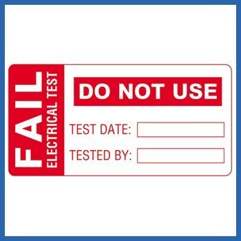Martindale FAIL1 PAT Testing FAIL Labels, Red On White, 60 x 30mm