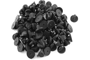 KASBEE Rubber Pin Backs, 50PCS Lapel Pin Backs, Pin Safety Backs for Brooch Tie Hat Badge Insignia, Black