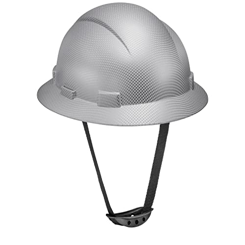 Full Brim Vented OSHA Construction Hard Hat, Ice Cube Platinum, Work