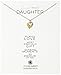 Dogeared Love My Daughter Feather Heart with Sterling Silver Cupid Heart Gold Dipped Chain Necklace