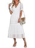 Bdcoco Women's V Neck Floral Lace Wedding Dress