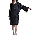 Professional Hair Salon Cape Waterproof SPA Kimono Bath Robe-Black