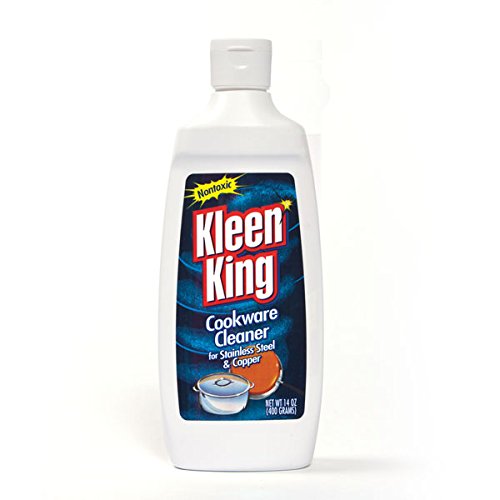 Kleen King Stainless Steel Cookware Cleaner and Copper Cleaner (14 oz,
Pack of 3) Helps Remove Stains and Tarnish from Pots and Pans,
Multi-Purpose Metal Cleaner, Liquid Form