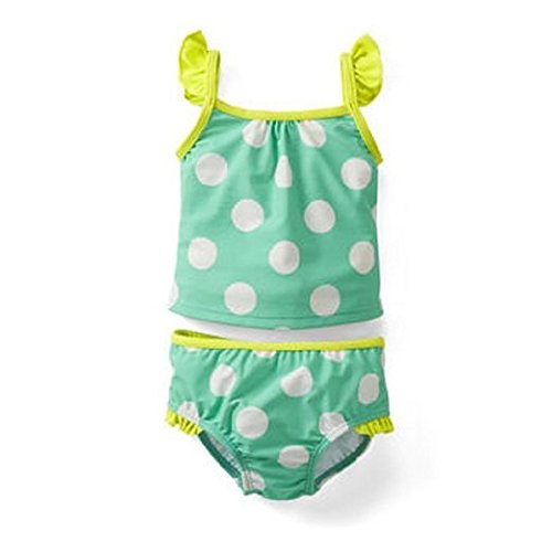 Carter's Girls Torquoise Polka Dot 2 Piece Tankini Swimsuit (12 months)