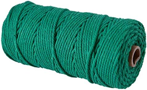 4 mm Twisted 100% Cotton Macrame Rope-in Many Colors！100 metres,Decor Craft DIY Cord, Macrame Cord, Macrame Yarn,Craft Cord. (Green)