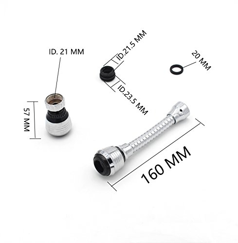 Castuvy 360-Degree Rotary Duplex Faucet Water-Saving Device, Anti-Splash Faucet, Water Saving Flow 2.0 GPM, Silver Chrome, Two Kinds of Specifications, Sets of 4