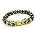 Pi Xiu Bracelet,Haluoo Lucky Black Natural Stone Beaded Bracelet With Gold Pi Xiu/Pi Yao Charms Attach Wealth And Good Luck Healing Color Changing Brave Troops Bracelet For Men (Multicolor)thumb 4