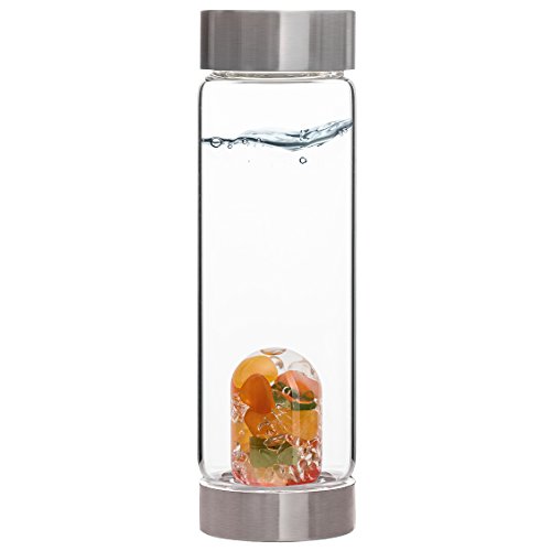 VitaJuwel Gemstone Infused Happiness Water Bottle – Enhances and Structures Drinking Water – Interchangeable Pod